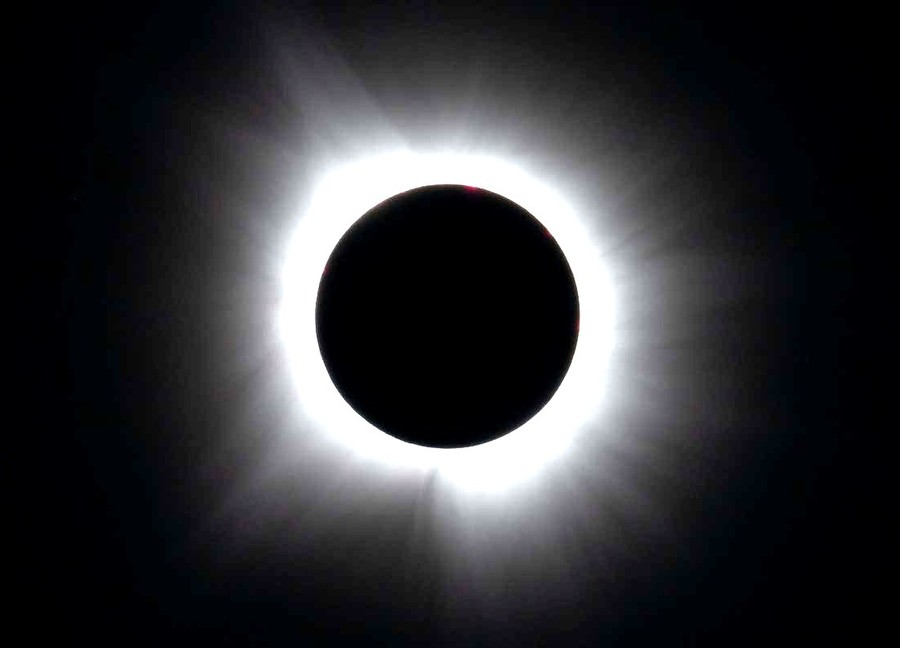 The Sun's corona, visible only during the total phase of a solar eclipse.